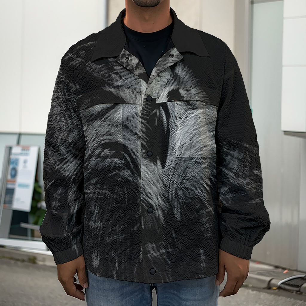 Owl Portrait Print Men's Shirt Jacket