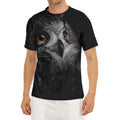 Owl Portrait Print Men's Short Sleeve Rash Guard