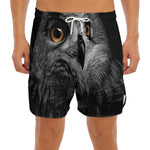 Owl Portrait Print Men's Split Running Shorts