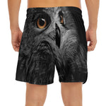 Owl Portrait Print Men's Split Running Shorts