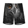 Owl Portrait Print Men's Athletic Shorts