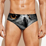 Owl Portrait Print Men's Swim Briefs