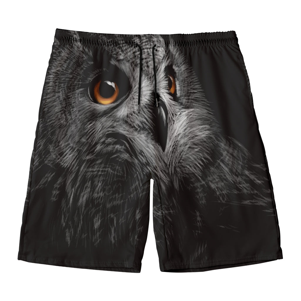 Owl Portrait Print Men's Swim Trunks