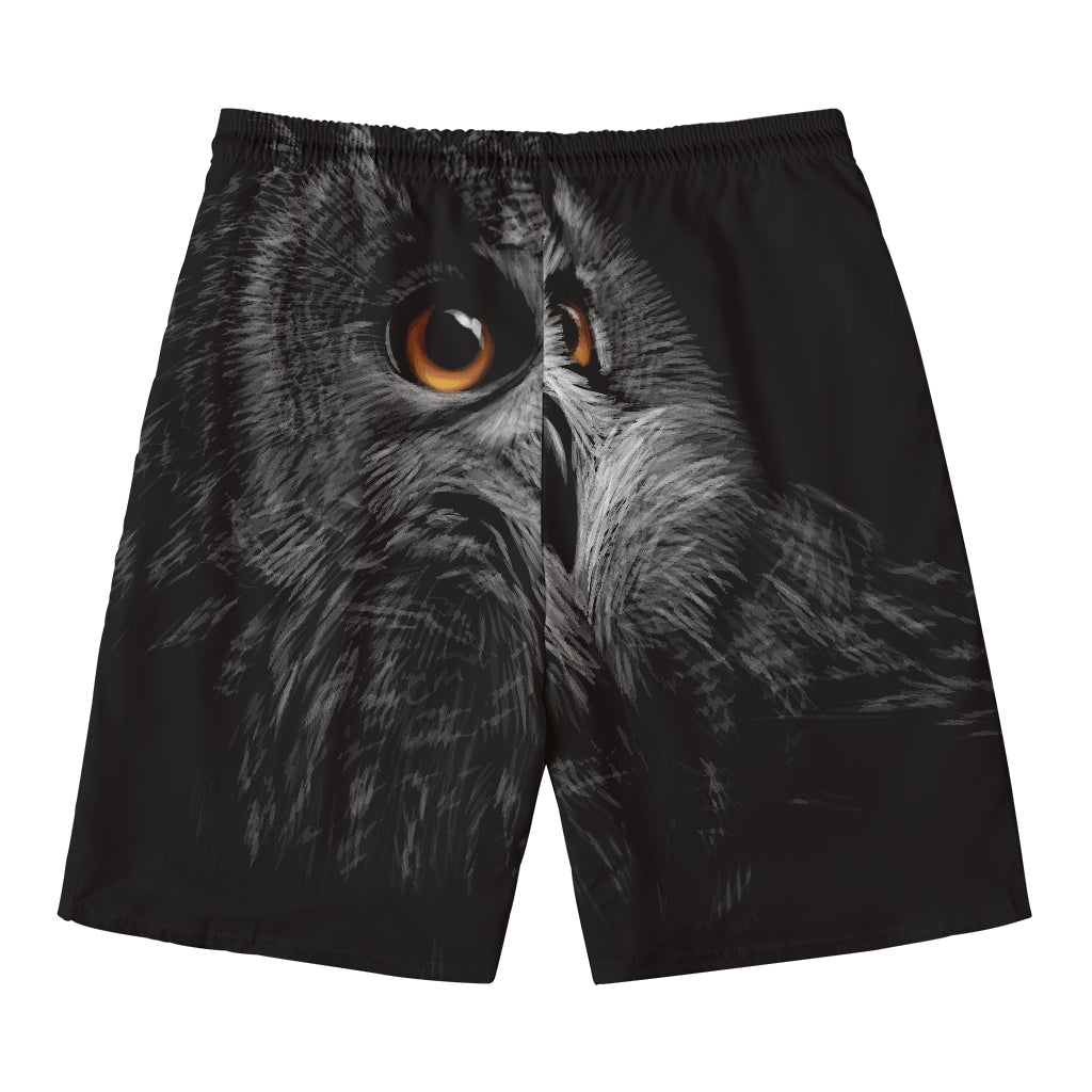 Owl Portrait Print Men's Swim Trunks