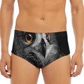 Owl Portrait Print Men's Triangle Swim Briefs
