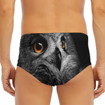 Owl Portrait Print Men's Triangle Swim Briefs