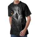 Owl Portrait Print Men's Velvet T-Shirt