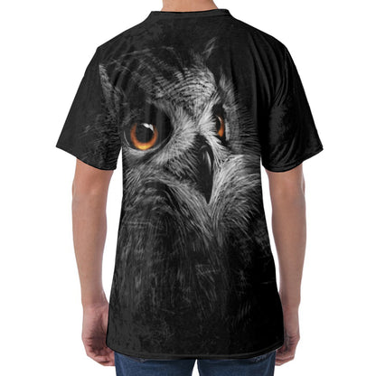 Owl Portrait Print Men's Velvet T-Shirt