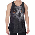 Owl Portrait Print Men's Velvet Tank Top