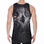 Owl Portrait Print Men's Velvet Tank Top