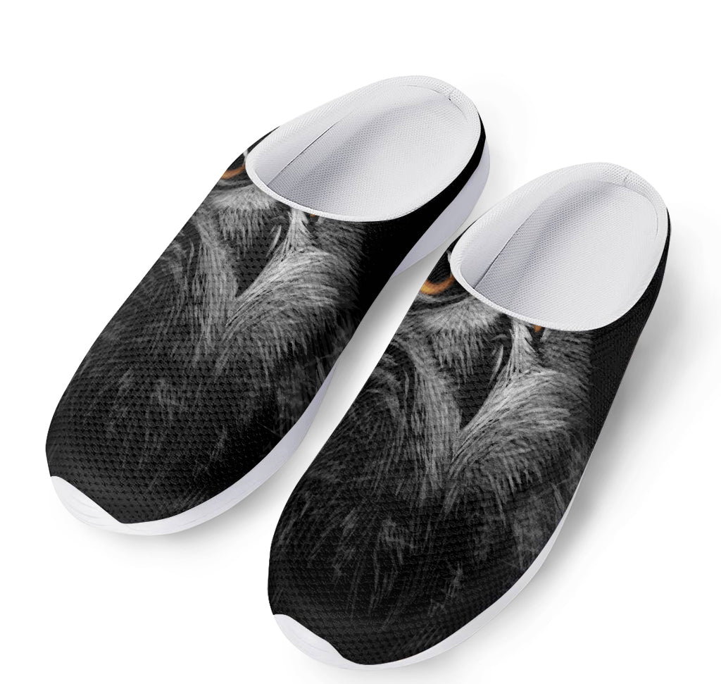 Owl Portrait Print Mesh Casual Shoes