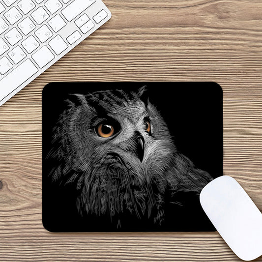 Owl Portrait Print Mouse Pad