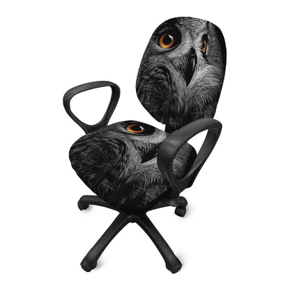 Owl Portrait Print Office Chair Cover