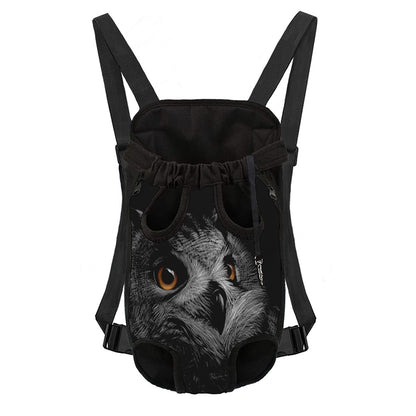 Owl Portrait Print Pet Carrier Backpack
