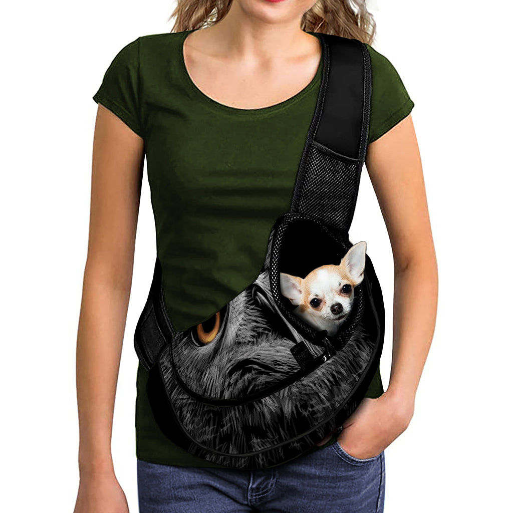 Owl Portrait Print Pet Sling Carrier