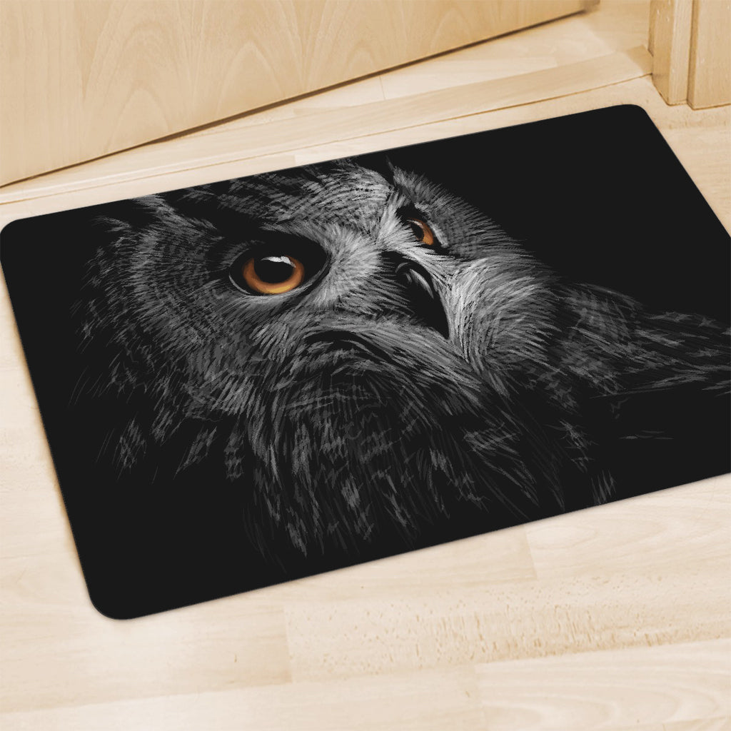 Owl Portrait Print Polyester Doormat