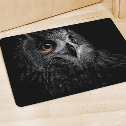 Owl Portrait Print Polyester Doormat