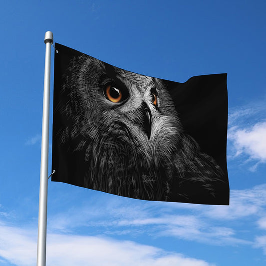 Owl Portrait Print Polyester Flag