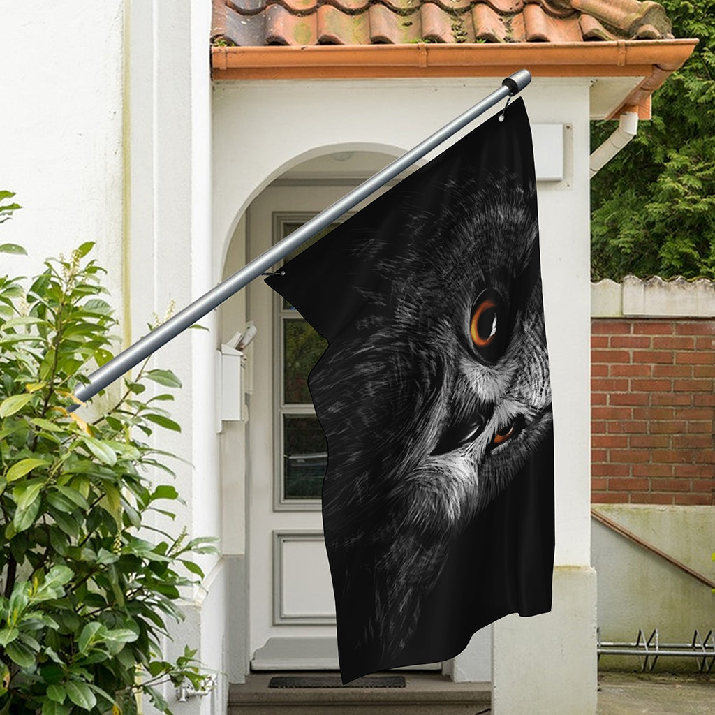 Owl Portrait Print Polyester Flag