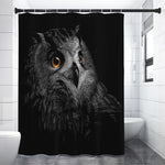 Owl Portrait Print Premium Shower Curtain