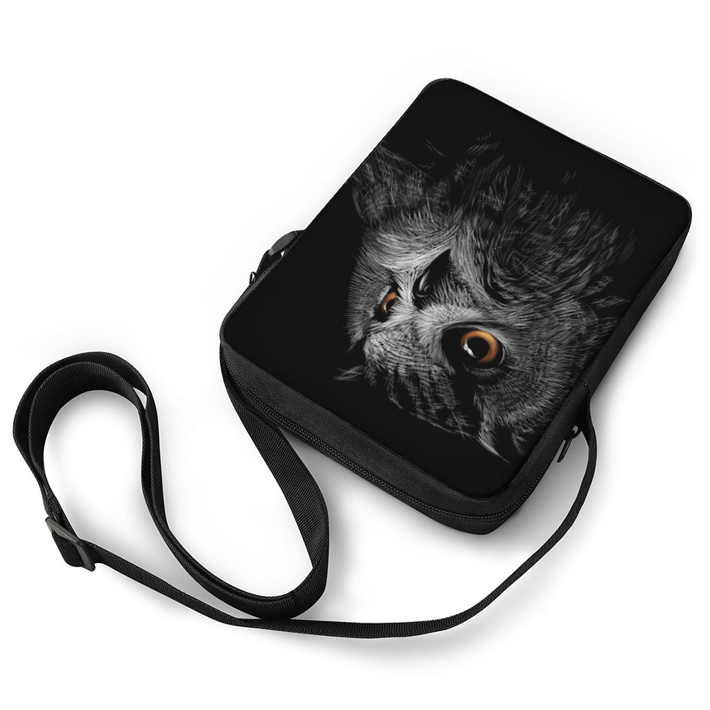 Owl Portrait Print Rectangular Crossbody Bag
