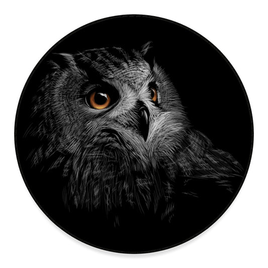 Owl Portrait Print Round Floor Mat
