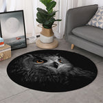 Owl Portrait Print Round Rug