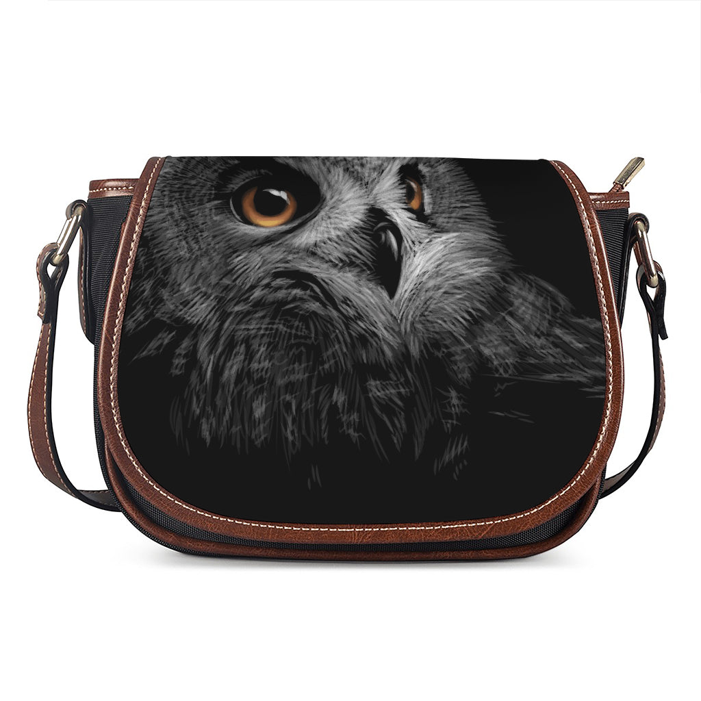 Owl Portrait Print Saddle Bag