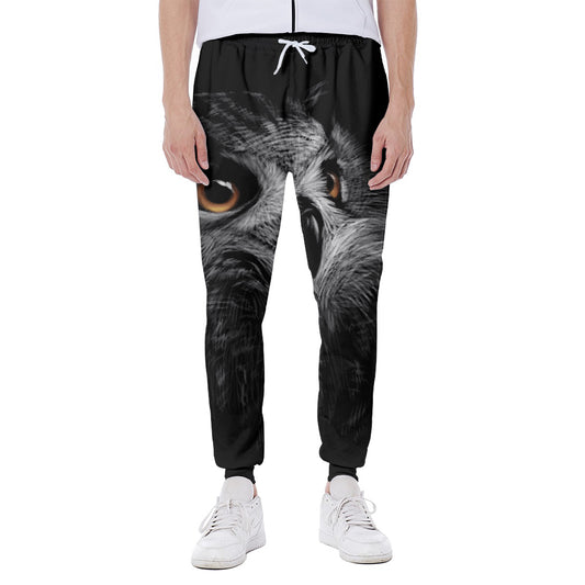Owl Portrait Print Scuba Joggers