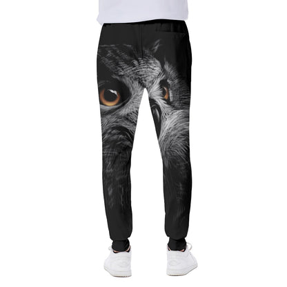 Owl Portrait Print Scuba Joggers