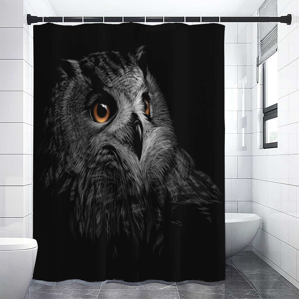 Owl Portrait Print Shower Curtain
