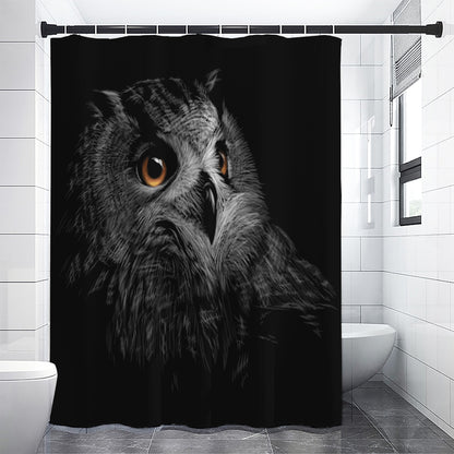 Owl Portrait Print Shower Curtain