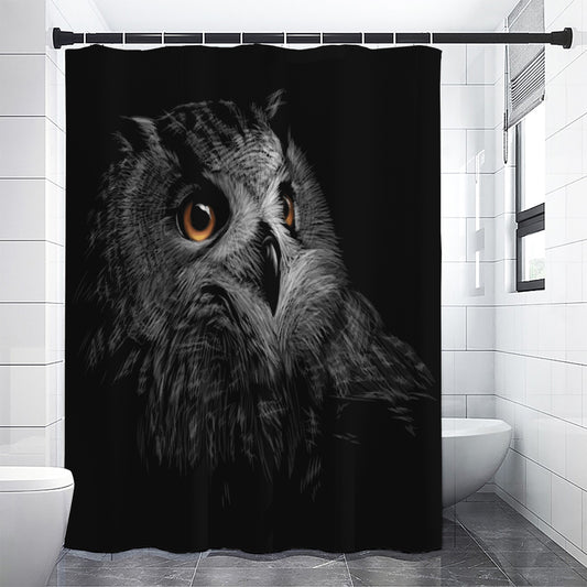 Owl Portrait Print Shower Curtain