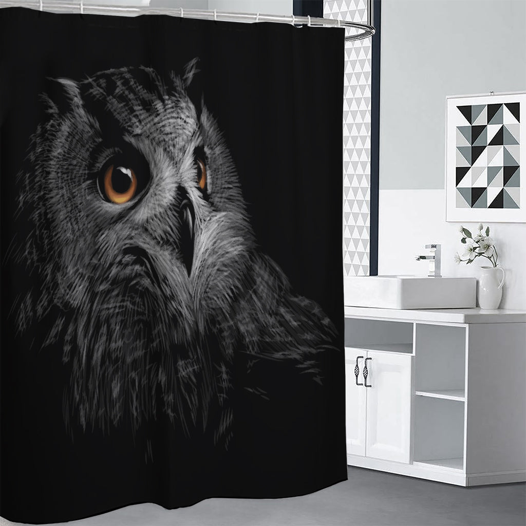 Owl Portrait Print Shower Curtain