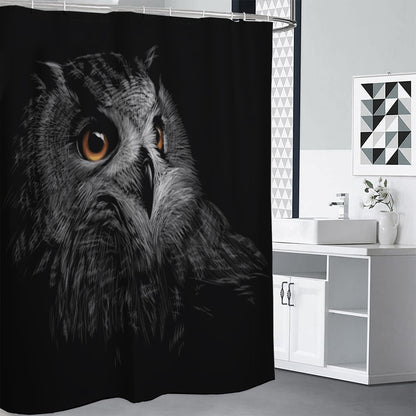 Owl Portrait Print Shower Curtain