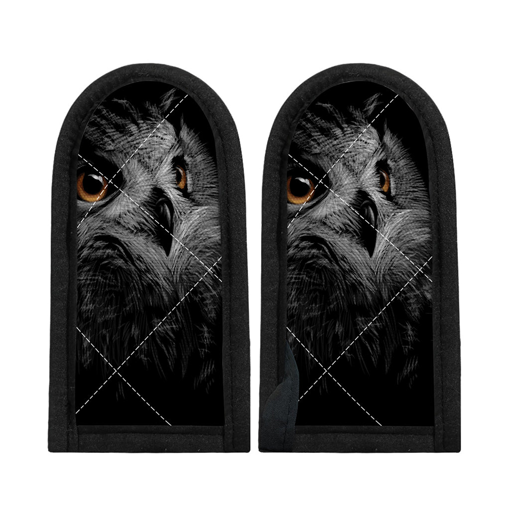 Owl Portrait Print Skillet Handle Cover