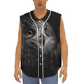 Owl Portrait Print Sleeveless Baseball Jersey