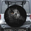 Owl Portrait Print Tire Cover With Camera Hole