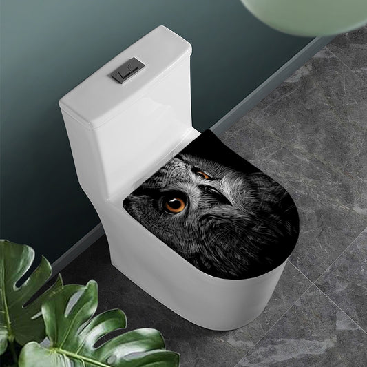Owl Portrait Print Toilet Lid Cover