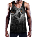 Owl Portrait Print Men's Workout Tank Top