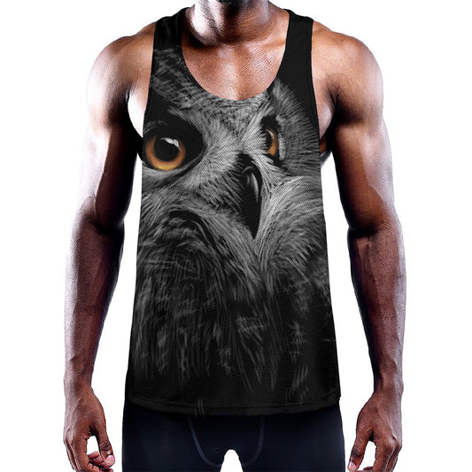 Owl Portrait Print Training Tank Top