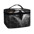 Owl Portrait Print Travel Makeup Bag