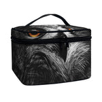 Owl Portrait Print Travel Makeup Bag