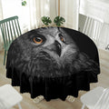 Owl Portrait Print Waterproof Round Tablecloth