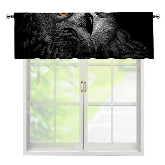 Owl Portrait Print Window Valance