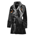 Owl Portrait Print Women's Bathrobe