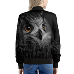 Owl Portrait Print Women's Bomber Jacket