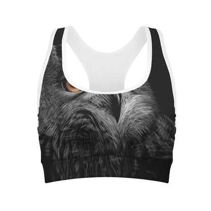 Owl Portrait Print Women's Sports Bra