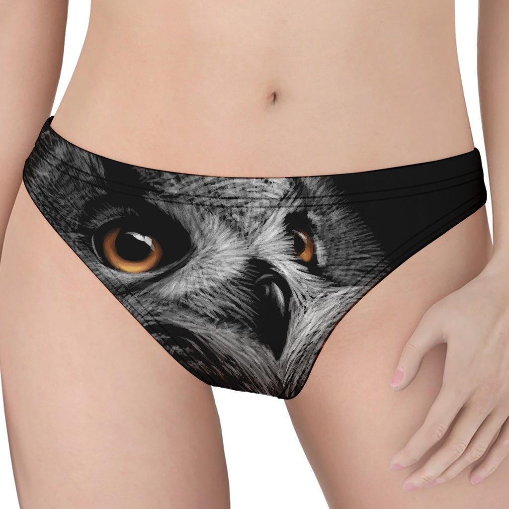 Owl Portrait Print Women's Thong