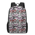 Owl With Glasses Pattern Print 17 Inch Backpack